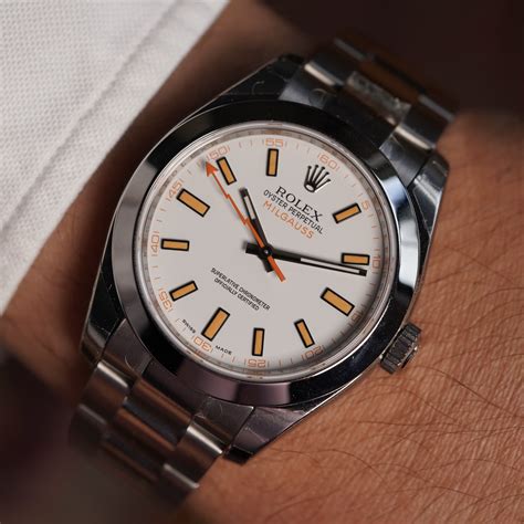 vintage rolex milgauss white face|vintage Rolex Milgauss models.